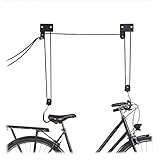 Relaxdays, schwarz Fahrrad Deckenlift, 45 kg Traglast, mit Haken,...