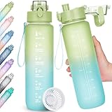 AOHAN Trinkflasche, 1l Wasserflasche BPA-Frei, Trinkflasche Sport...