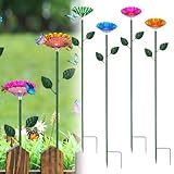 4 Stück Bienentränke für Den Garten, Insektentränke Metall Blütenform...