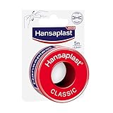 Hansaplast Fixierpflaster Classic (5 m x 2,5 cm), Tapeband zur einfachen...