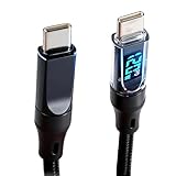 120W Usb C Led Kabel, usb c kabel mit display, 1M Nylon Schnellladekabel,...
