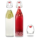 Danmu Art Glasflaschen mit Clipverschluss, quadratisch, Milchflasche,...