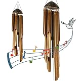 ART-CRAFT 2x rustikales Bambus Windspiel groß Bamboo Bamboo Feng Shui...