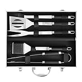 Lehmann Grillbesteck Set aus Edelstahl im Koffer | Grill Zubehör Set mit...