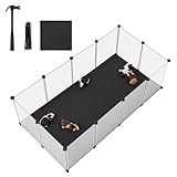 SONGMICS Kleintiergehege mit Bodenplatten, Laufstall mit Abnehmbarer und...