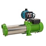 CHM GmbH® Kreiselpumpe 1,5 Kw Edelstahl 8400 L/h, 8,5 Bar mit einstellb....