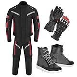 Vaster Moto Motorradanzug für Herren, 4-teiliges Set, wasserdicht,...