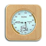 TFA Dostmann Analoges Sauna-Thermo-Hygrometer, mit Holzrahmen, Temperatur,...