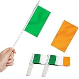 Anley Irish National 5x8 Zoll Handheld Mini Flagge mit 12' weißem Solid...