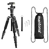 mantona Reisestativ Light Traveller, stabiles Aluminium I leichtes...