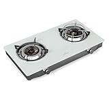 Klarstein Barzona Gaskochfeld, 2-Brenner Edelstahl & Glas, 7,7kW, Tragbarer...