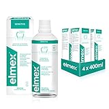 elmex Mundspülung Sensitive 4x400ml – Mundspülung für Extraschutz vor...