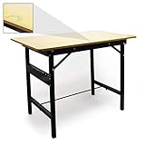 Wiltec Werkbank 100 x 60 x 76 cm klappbar, Werktisch faltbar, linierter...
