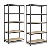 SONGMICS Schwerlastregal, 2er Set, Kellerregal, Lagerregal, 50 x 100 x 200...