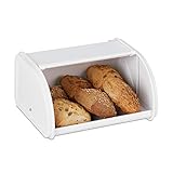Relaxdays Brotkasten, mit Rolldeckel, aromadicht, Brot & Brötchen,...