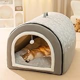 2-in-1-Hundehütte, großes Hundebett mit Anti-Angstzuständen, weiches,...