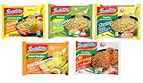 Indomie Instant Nudeln Mix Paket – 6 x 5 Sorten: Huhn, Gemüse, Garnelen,...