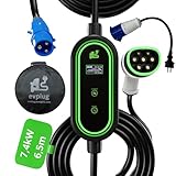 EVPLUG® Elektroauto-Ladegerät 7,4kW 10-32A 6,5 Meter, EV Typ-2 Ladekabel...