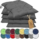 NatureMark 8er Set Stuhlkissen mit Bändern 40x40 cm – Gefüllte...