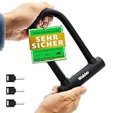 WIDDER kleines Bügelschloss Fahrrad [Hochsicherheitsschloss nur 800g] –...