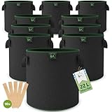TTL Garden 10x 22L Pflanzsack aus Vlies Stoff - 10er Set 20L +10% = 22...