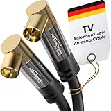 KabelDirekt – 4K Antennenkabel, Koaxialkabel, TV Kabel 90° gewinkelt –...