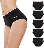 anqier Unterhosen Damen, 5er Pack Stretch Baumwolle Hohe Taille Slips Damen...