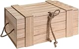Meinposten Schatzkiste Holzkiste mit Deckel und Kordel Dekokiste DIY Kiste...