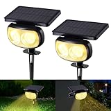 Moxled Solarlampen für Außen Garten, 3000K Warmweiß Solar Strahler 2...