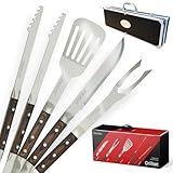 DEVORX Exklusives Grillbesteck Set aus Edelstahl Männer zum Geburtstag &...