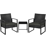 Yaheetech Balkonmöbel Set, Gartenmöbel-Set aus PE-Polyrattan Wetterfest...