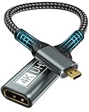 BRV Explorer Micro HDMI auf HDMI Adapter, 4K@60Hz Micro HDMI Stecker auf...