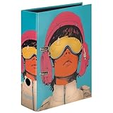 Falken Retro-Ordner Pilot, Made in Germany, 8 cm breit DIN A4 schwarzer...