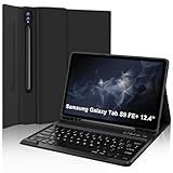 SENGBIRCH Schutzhülle mit Tastatur für Samsung Galaxy Tab S9FE+ 12,4...