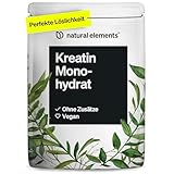 natural elements Creatin Monohydrat – 500g ultrafeines Pulver (Meshfaktor...