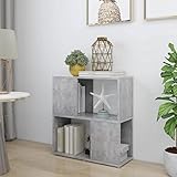 INLIFE Bücherregal Betongrau 60x24x63 cm Holzwerkstoff,10.4kg,809066