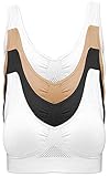 Pretty Seamless BH ohne Bügel Nahtloser Sport BH im 4er Pack für Sport...