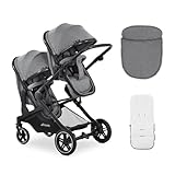 hauck Atlantic Twin, Melange Grey - Zwillingskinderwagen ab Geburt bis 15...