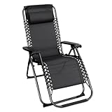 Spetebo Relaxsessel mit Kopfkissen aus Textil Gewebe 178 x 65 cm -...