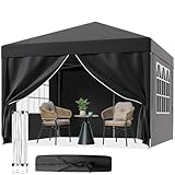 Flamaker Pavillon 3x3x2.6 Wasserdicht Faltpavillon Stall mit 4 Seitenteilen...