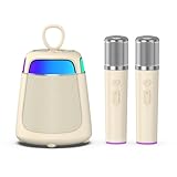 JAMELO Karaokemaschine für Kinder & Erwachsene, 2 drahtlose Mikrofone,...