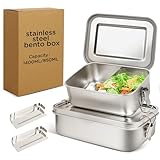 Awaiymi 2 Pack 1400/850ml 304 Edelstahl Lunch Box und Lebensmittelbehälter...