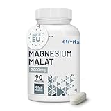 Magnesium Malat 2000mg + Vitamin B6 – 90 Tabletten – Hochdosiert,...