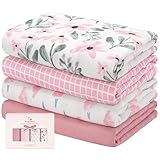 Yoofoss 4er Pack Baby Pucktuch 120x120 cm Mullwindeln aus Baumwolle und...
