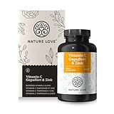 NATURE LOVE® Vitamin C Gepuffert & Zink – 180 Kapseln – hochdosiert...