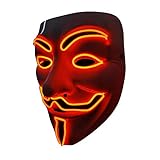 SOUTHSKY LED Maske Leuchtend V wie Vendetta Maske mit Led Licht Anonymous...