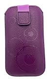Handy Tasche Schutz Hülle Etui Slim Case Sleeeve Gürteltasche lila für...