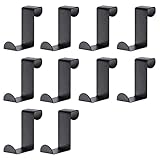 ZEACCT 10 Premium-Türhaken aus Edelstahl – Schwarze Kleiderhaken ohne...