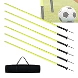 NAIZY Slalomstangen Fussball Trainingszubehör 1,5m 6pcs-Set Hürdenstangen...