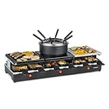 Klarstein Fonduelette XL - 3-in-1 Raclette-Grill & Fondue, 1650 Watt:...